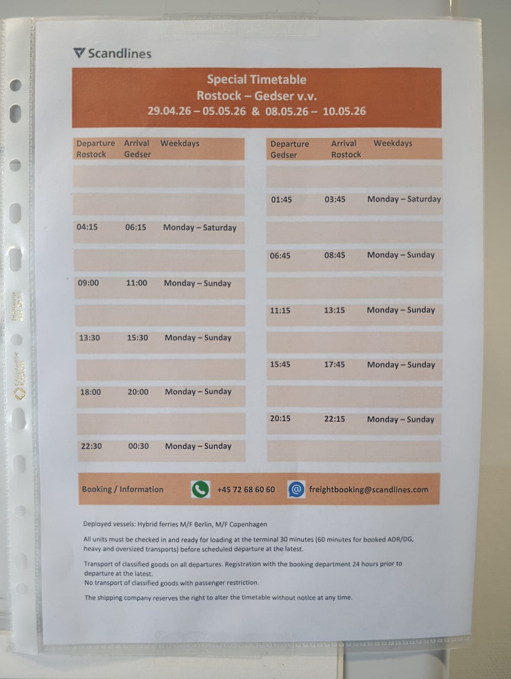Lístek na trajekt Scandlines